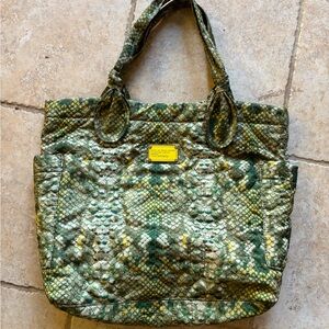 Marc Jacobs Green and Yellow Quilted Tote